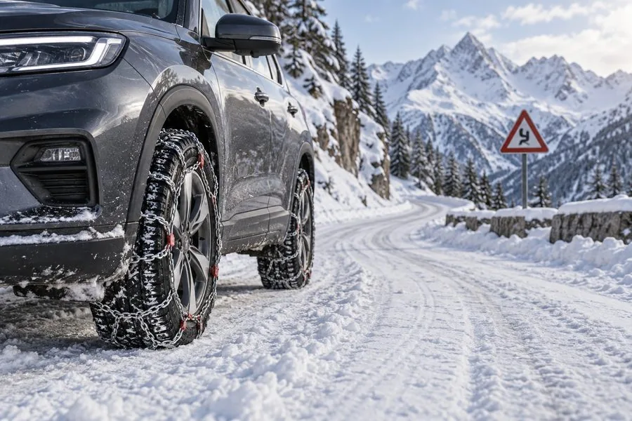 Catene da neve e calze omologate: cosa dice la legge in Italia